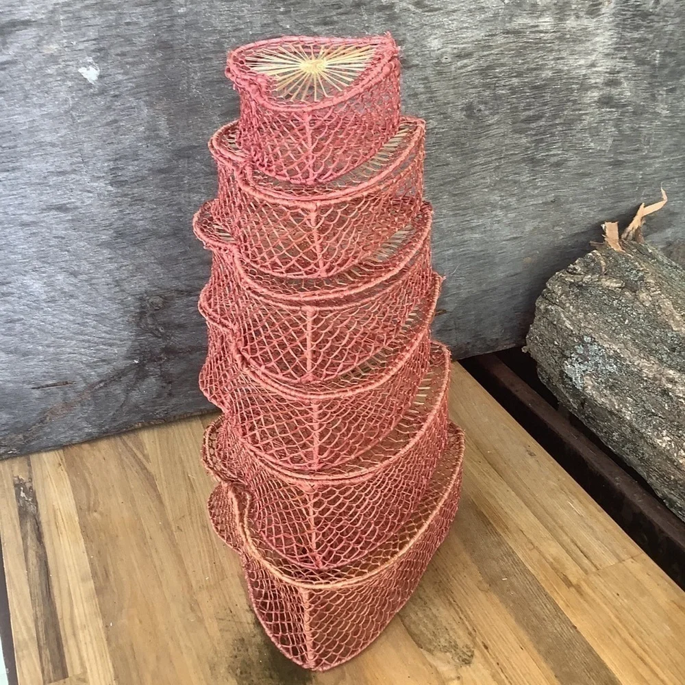 For the Love of Valentine’s Day Vintage Heart Shaped Nesting Baskets String Art